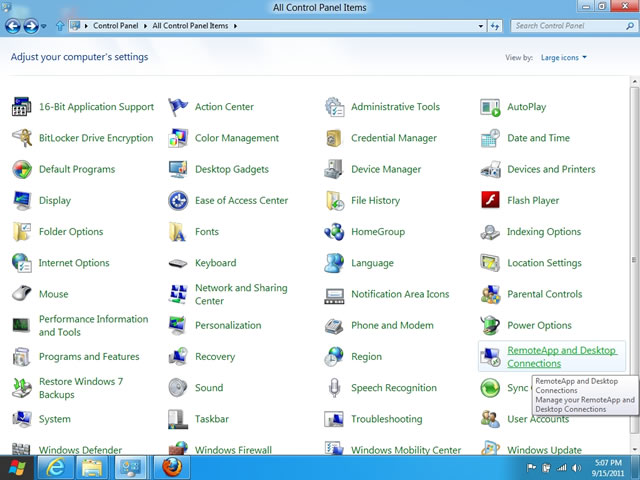 Windows 8 Control Panel Windows 8 Control Panel